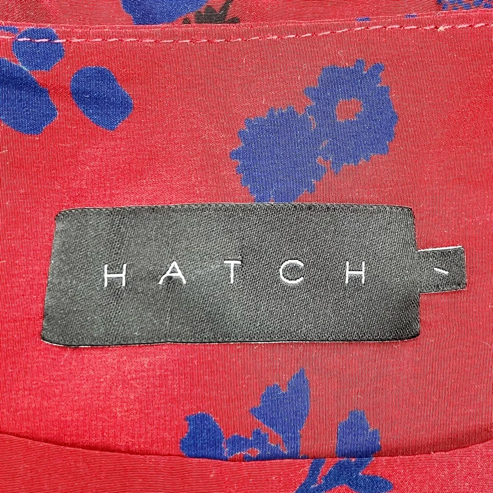 Hatch Ella Smocked Shift Dress Burgundy Floral Women’s Size Small